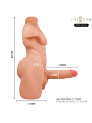 INTENSE DEEP TOUCH MARTY TORSO CON ANO Y DILDO REALISTICO CON EMPUJE Y VIBRACION CONTROL REMOTO 62 KG