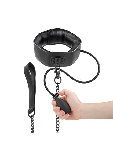 FETISH SUBMISSIVE BONDAGE COLLAR BONDAGE INFLABLE CON TIRADOR