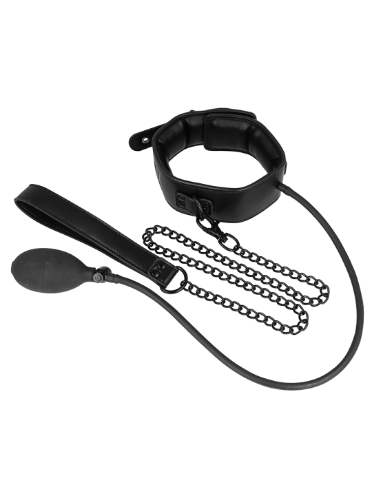 FETISH SUBMISSIVE BONDAGE COLLAR BONDAGE INFLABLE CON TIRADOR