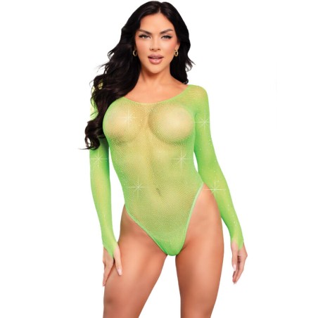 LEG AVENUE BODY REJILLA CRISTALIZADA VERDE