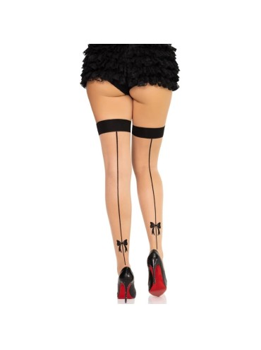 LEG AVENUE 1963 MEDIAS DE SPANDEX CON COSTURA TRASERA NEGRO TALLA UNICA