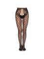LEG AVENUE 1966 MEDIAS DE RED CON PANTY SIN ENTREPIERNA NEGRO TALLA UNICA