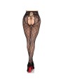 LEG AVENUE 1966 MEDIAS DE RED CON PANTY SIN ENTREPIERNA NEGRO TALLA UNICA