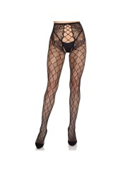 LEG AVENUE 1966 MEDIAS DE RED CON PANTY SIN ENTREPIERNA NEGRO TALLA UNICA