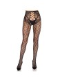 LEG AVENUE 1966 MEDIAS DE RED CON PANTY SIN ENTREPIERNA NEGRO TALLA UNICA