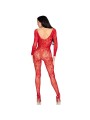 LEG AVENUE 89366 BODYSTOCKING DE LENCERIA DE ENCAJE ROJO TALLA UNICA