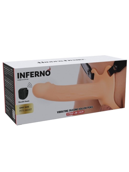 HIDDEN DESIRE INFERNO STRAP ON FUNDA PARA PENE CON VIBRACION 20 CM