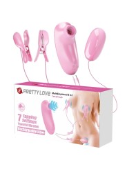 PRETTY LOVE IMONIE SET MULTIFUNCIONAL 3 EN 1 CON SUCCIONADOR PEZONES Y CLITORIS