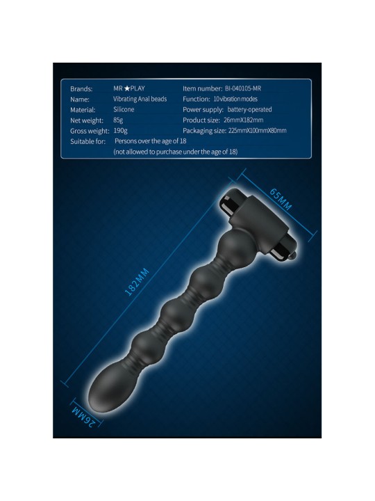 MR PLAY MASAJEADOR PLUG ANAL CON VIBRACION