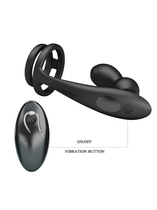 MR PLAY ANILLO PARA PENE CON PLUG ANAL CON VIBRACION CONTROL REMOTO