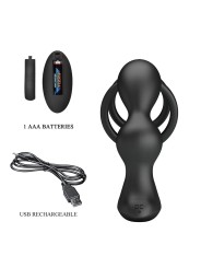 MR PLAY ANILLO PARA PENE CON PLUG ANAL CON VIBRACION CONTROL REMOTO
