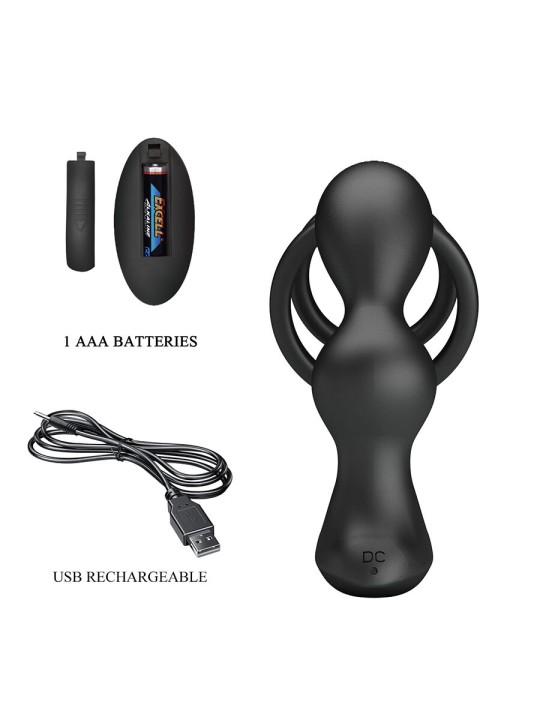 MR PLAY ANILLO PARA PENE CON PLUG ANAL CON VIBRACION CONTROL REMOTO