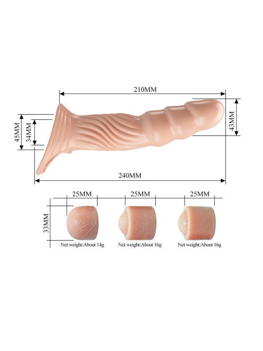 PRETTY LOVE FUNDA PARA PENE TEXTURIZADA CON EXTENSORES