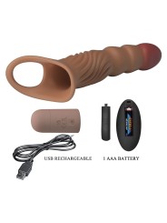 PRETTY LOVE FUNDA PARA PENE TEXTURIZADA CON VIBRACION Y CONTROL REMOTO