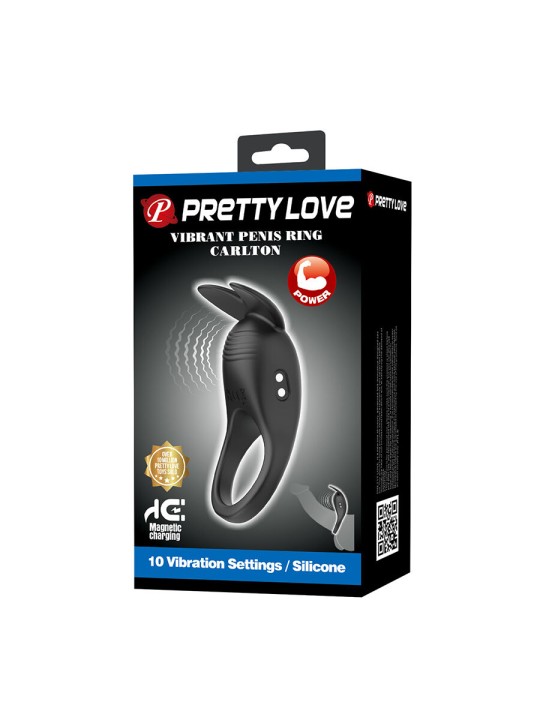 PRETTY LOVE CARLTON ANILLO PARA PENE CON ESTIMULADOR DE CLITORIS