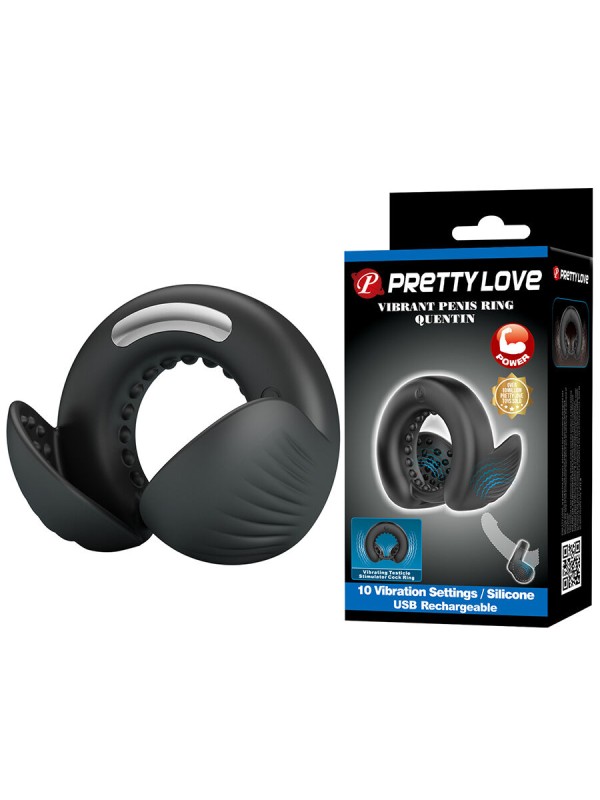 PRETTY LOVE QUENTIN ANILLO PARA PENE CON ESTIMULADOR TESTICULAR