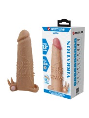 PRETTY LOVE QUILLON FUNDA PARA PENE CON ESTIMULADOR DE CLITORIS Y VIBRACION