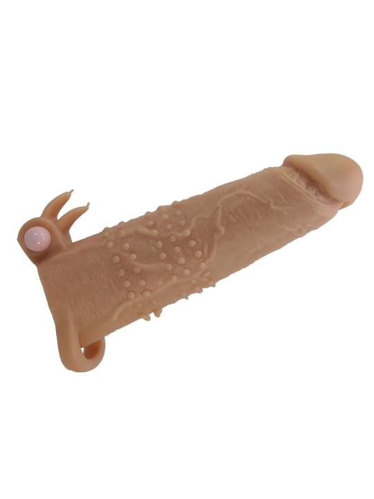 PRETTY LOVE QUILLON FUNDA PARA PENE CON ESTIMULADOR DE CLITORIS Y VIBRACION