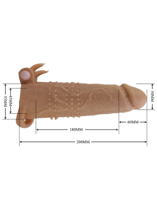 PRETTY LOVE QUILLON FUNDA PARA PENE CON ESTIMULADOR DE CLITORIS Y VIBRACION