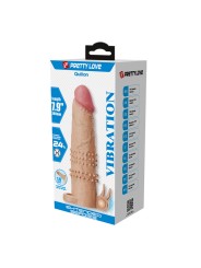 PRETTY LOVE QUILLON FUNDA PARA PENE CON ESTIMULADOR DE CLITORIS Y VIBRACION