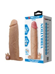 PRETTY LOVE XERXES FUNDA PARA PENE CON ESTIMULADOR DE CLITORIS Y VIBRACION