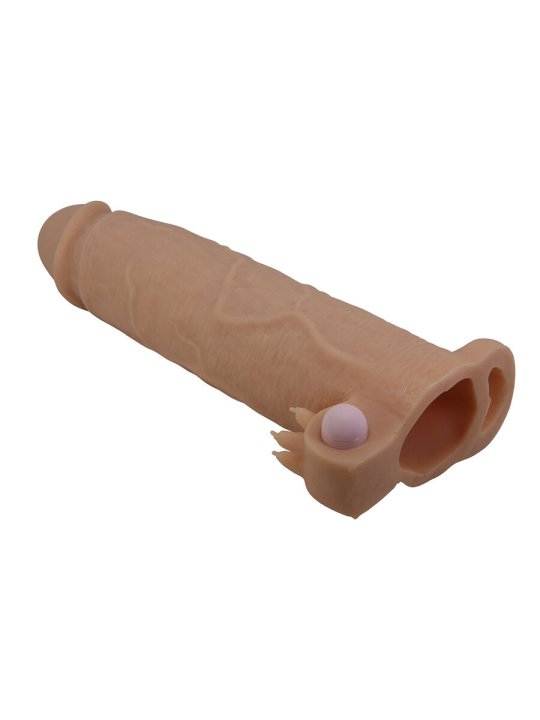 PRETTY LOVE XERXES FUNDA PARA PENE CON ESTIMULADOR DE CLITORIS Y VIBRACION
