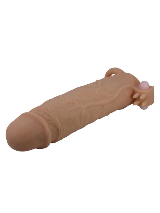 PRETTY LOVE XERXES FUNDA PARA PENE CON ESTIMULADOR DE CLITORIS Y VIBRACION