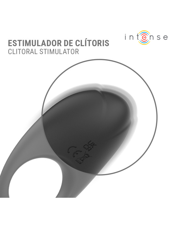 INTENSE MERLOTTE ANILLO VIBRADOR CON ESTIMULACION DE CLITORIS NEGRO