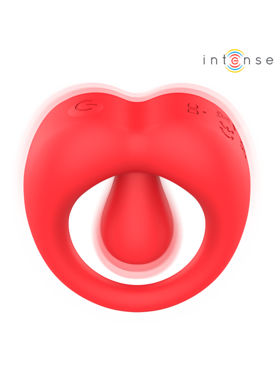 INTENSE RUSSELL ANILLO VIBRADOR CON ESTIMULACION DE CLITORIS ROJO