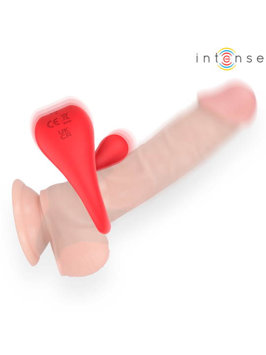 INTENSE RUSSELL ANILLO VIBRADOR CON ESTIMULACION DE CLITORIS ROJO