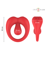 INTENSE RUSSELL ANILLO VIBRADOR CON ESTIMULACION DE CLITORIS ROJO