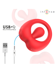 INTENSE RUSSELL ANILLO VIBRADOR CON ESTIMULACION DE CLITORIS ROJO
