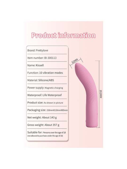 PRETTY LOVE KISELL VIBRADOR PUNTO G ROSA