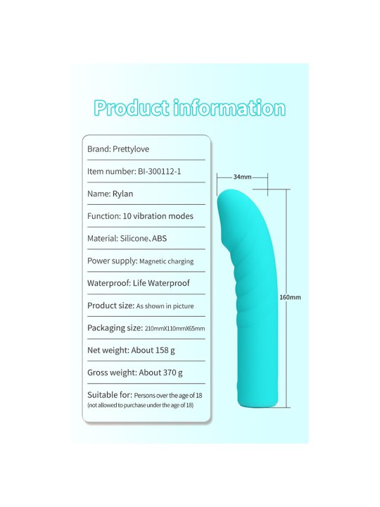 PRETTY LOVE RYLAN VIBRADOR PUNTO G AZUL