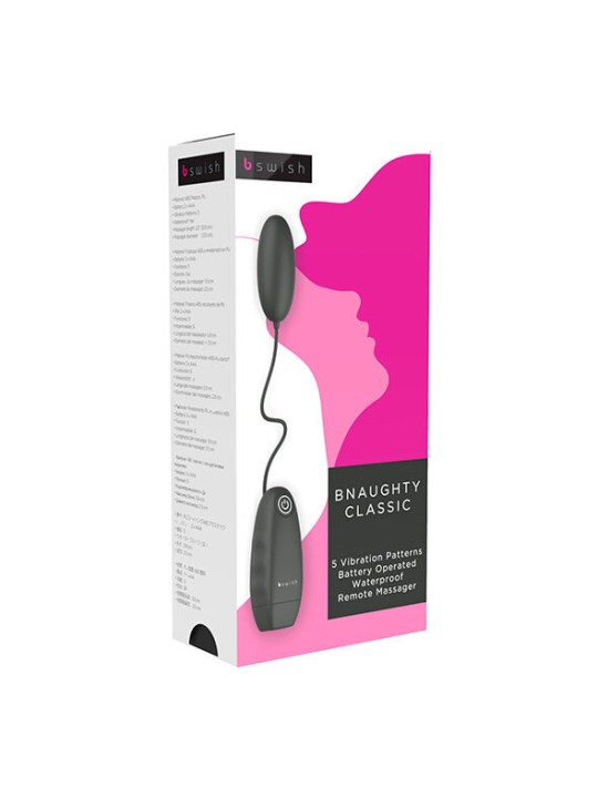 B SWISH BNAUGHTY CLASSIC VIBRATING BULLET NEGRO
