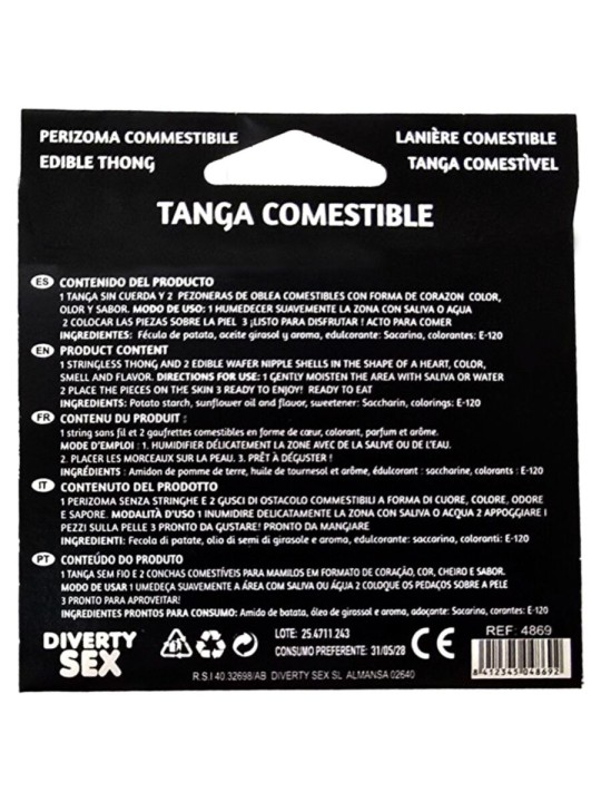 HOTFLOWERS TANGA NINA WAFER Y 2 PEZONES SABOR FRESA es pt es fr it 
