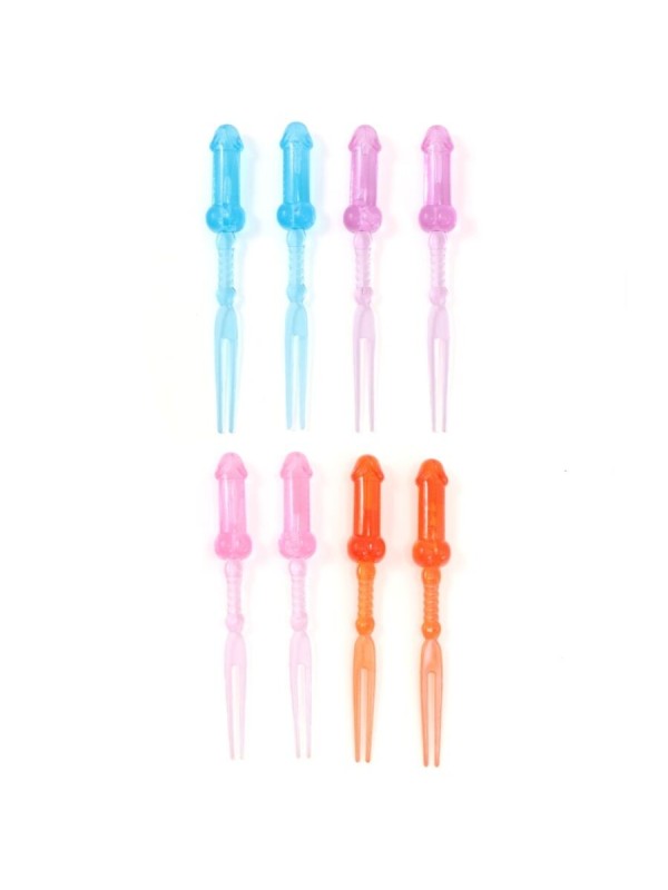 DIABLO PICANTE PINCHOS DE PENE DE COLORES 8 UNIDADES