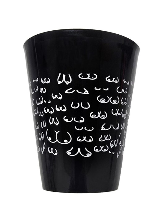 DIABLO PICANTE VASO NEGRO 500 ML CON TETAS BLANCAS