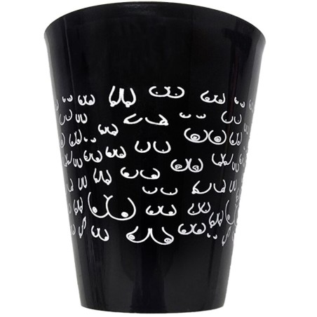 DIABLO PICANTE VASO NEGRO 500 ML CON TETAS BLANCAS