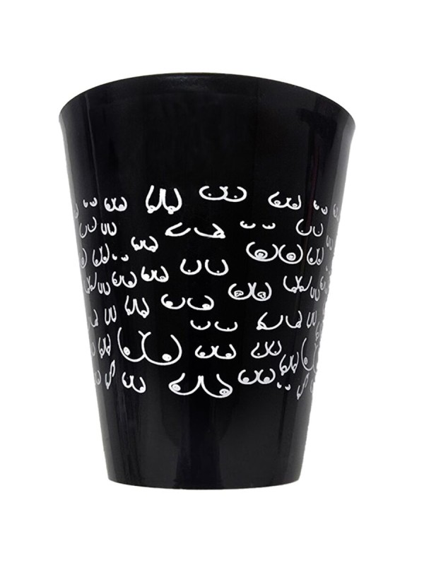 DIABLO PICANTE VASO NEGRO 500 ML CON TETAS BLANCAS