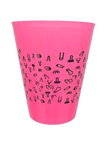 DIABLO PICANTE VASO FUSCIA 500 ML CON PENES NEGROS