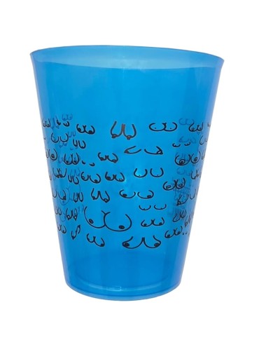 DIABLO PICANTE VASO AZUL 500 ML CON TETAS NEGRAS