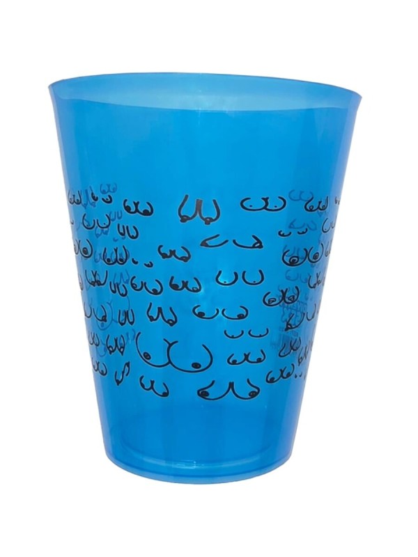 DIABLO PICANTE VASO AZUL 500 ML CON TETAS NEGRAS