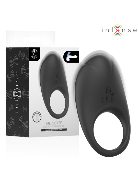 INTENSE MERLOTTE ANILLO VIBRADOR CON ESTIMULACION DE CLITORIS NEGRO