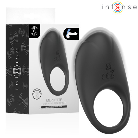 INTENSE MERLOTTE ANILLO VIBRADOR CON ESTIMULACION DE CLITORIS NEGRO