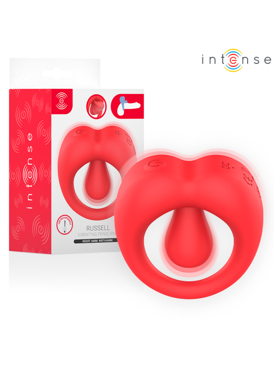 INTENSE RUSSELL ANILLO VIBRADOR CON ESTIMULACION DE CLITORIS ROJO