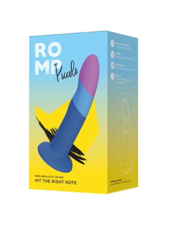 ROMP PICCOLO DILDO SILICONA CON VENTOSA TRICOLOR 14 CM