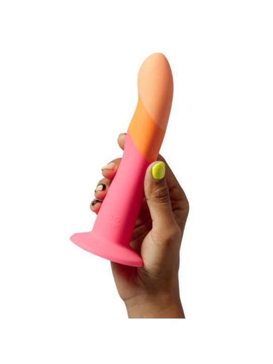 ROMP DIZI DILDO SILICONA CON VENTOSA TRICOLOR 18 CM