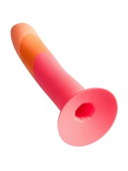 ROMP DIZI DILDO SILICONA CON VENTOSA TRICOLOR 18 CM