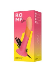 ROMP DIZI DILDO SILICONA CON VENTOSA TRICOLOR 18 CM